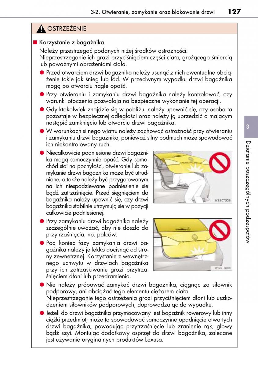 Lexus CT200h instrukcja obslugi / page 127