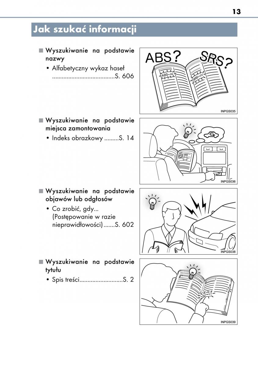 Lexus CT200h instrukcja obslugi / page 13