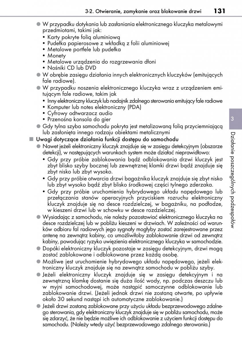 Lexus CT200h instrukcja obslugi / page 131