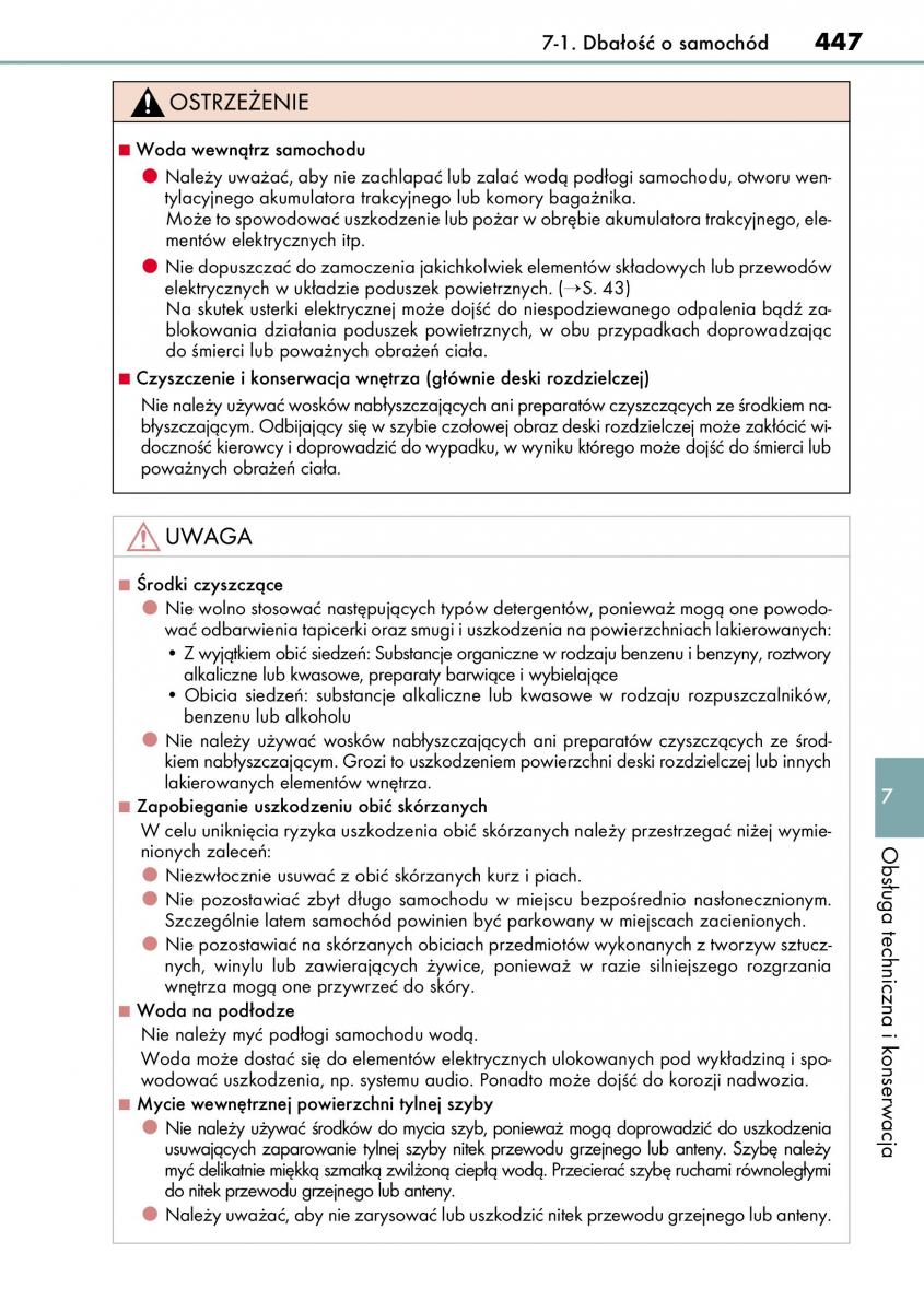 Lexus CT200h instrukcja obslugi / page 447