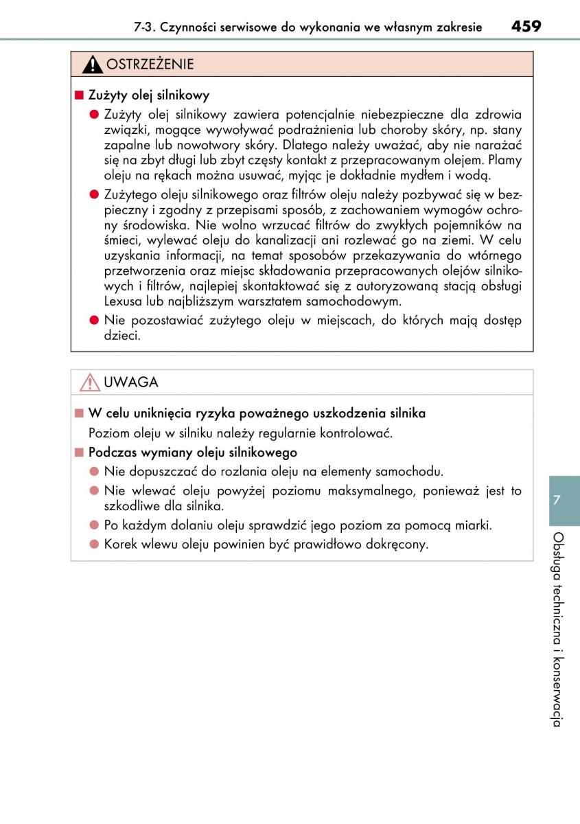 Lexus CT200h instrukcja obslugi / page 459