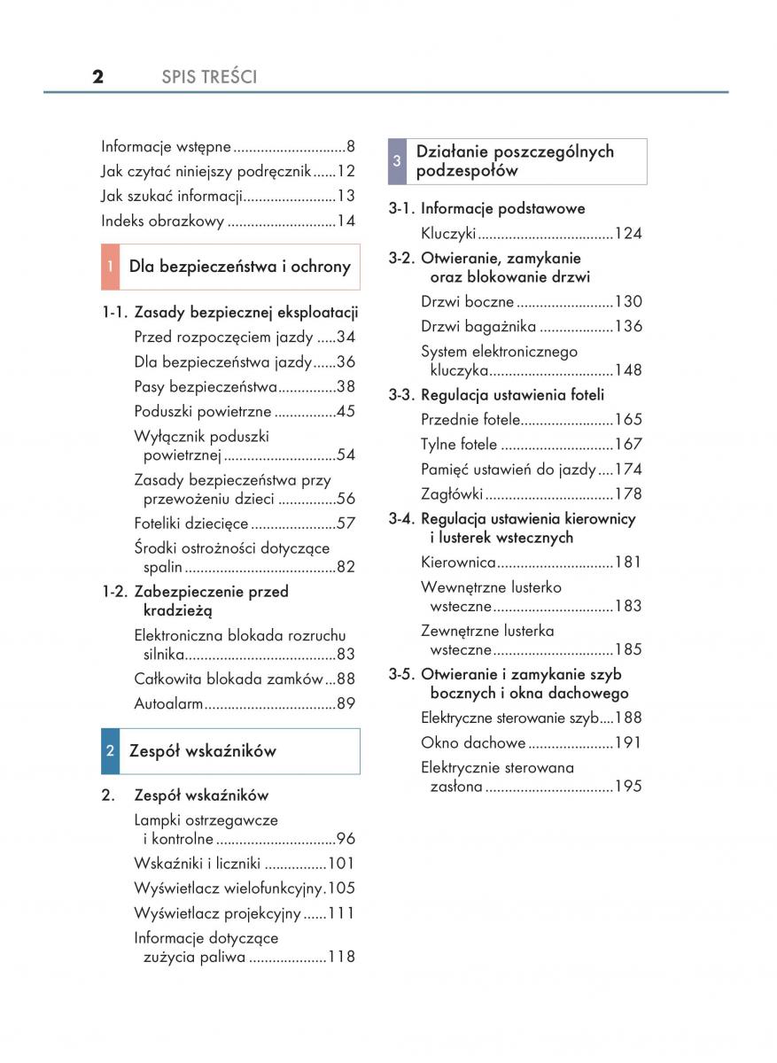 Lexus NX instrukcja obslugi / page 2