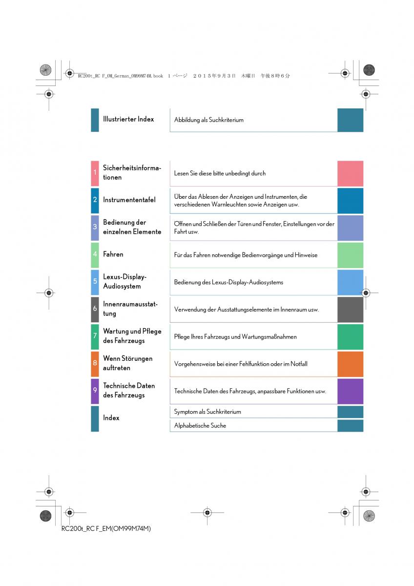Lexus RC Handbuch / page 1