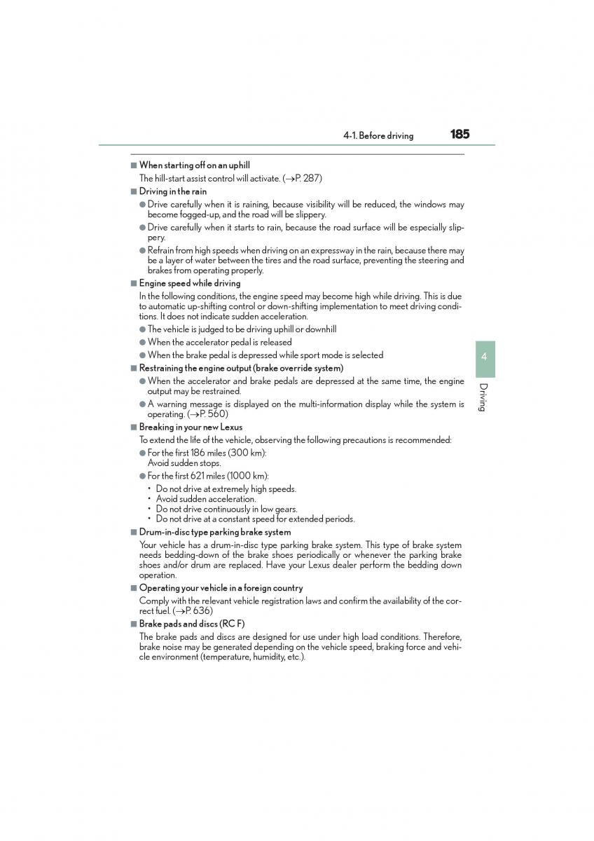 Lexus RC owners manual / page 187