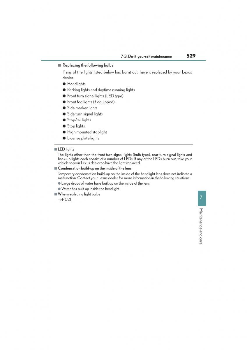 Lexus RC owners manual / page 531