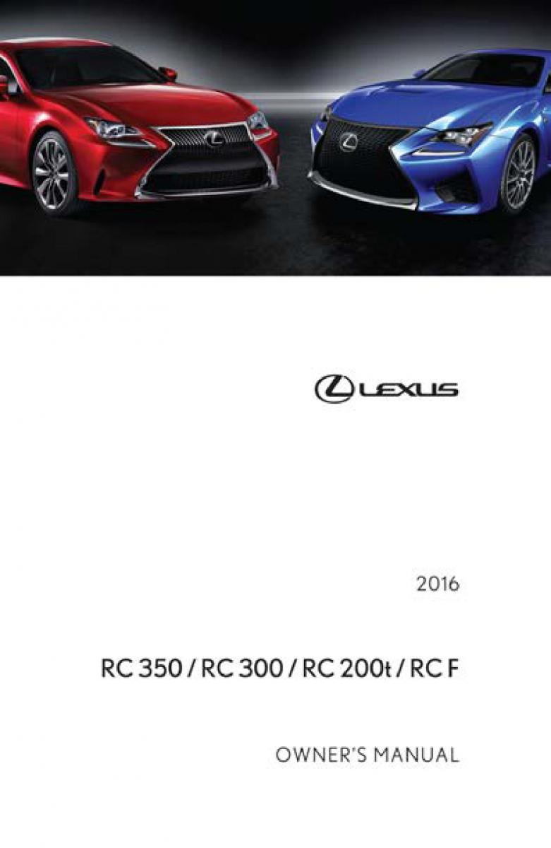 Lexus RC owners manual / page 1