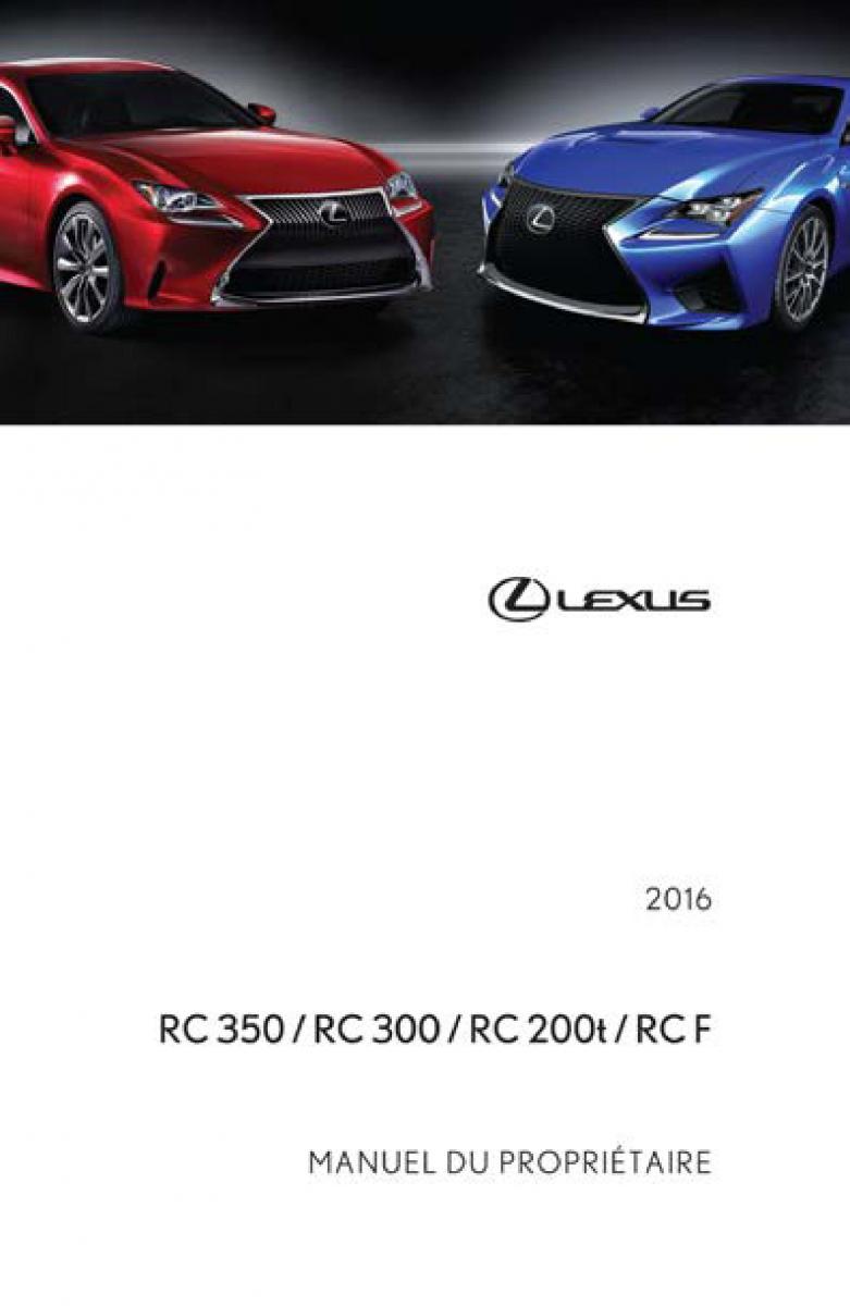 Lexus RC manuel du proprietaire / page 1