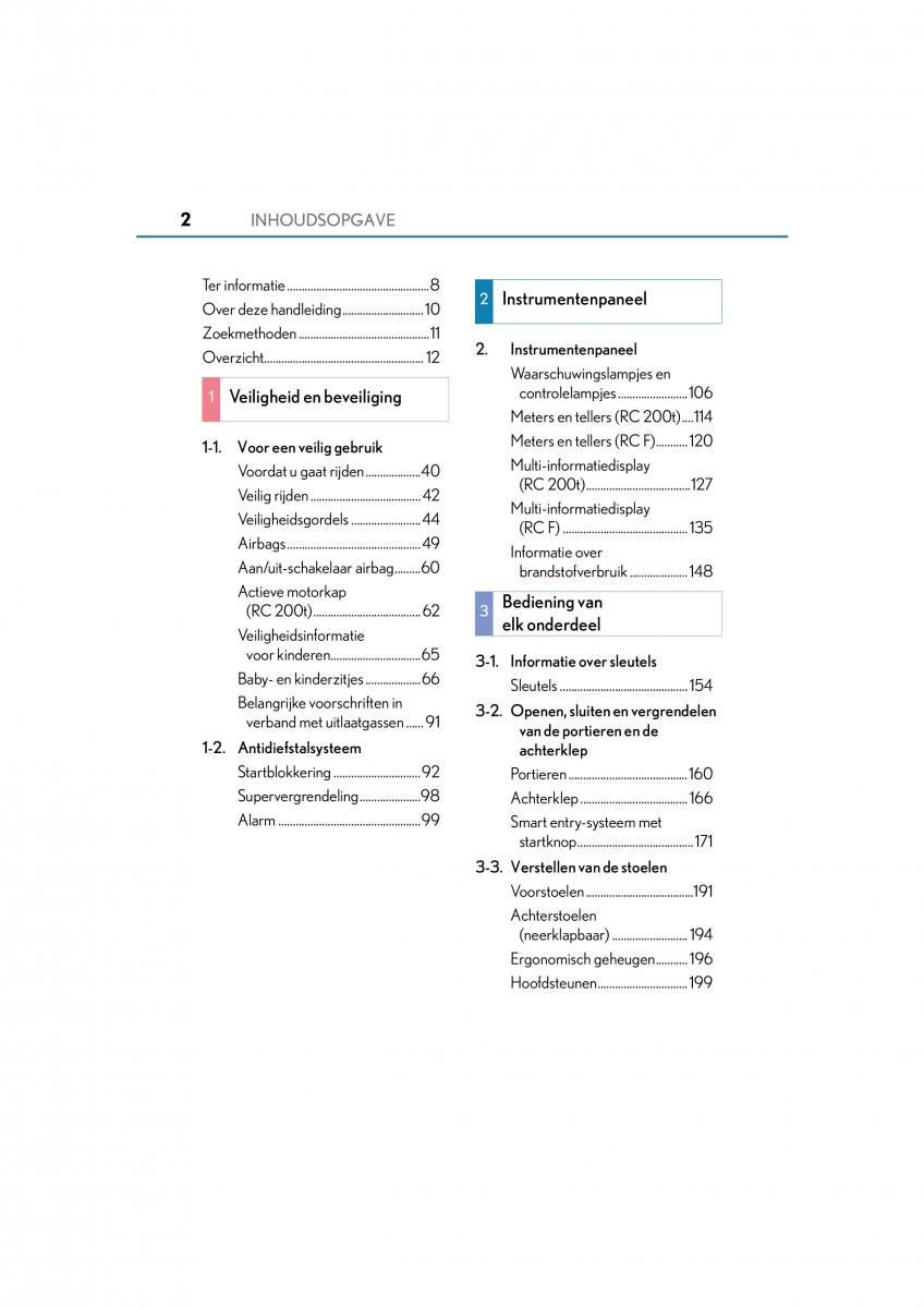 Lexus RC handleiding / page 2