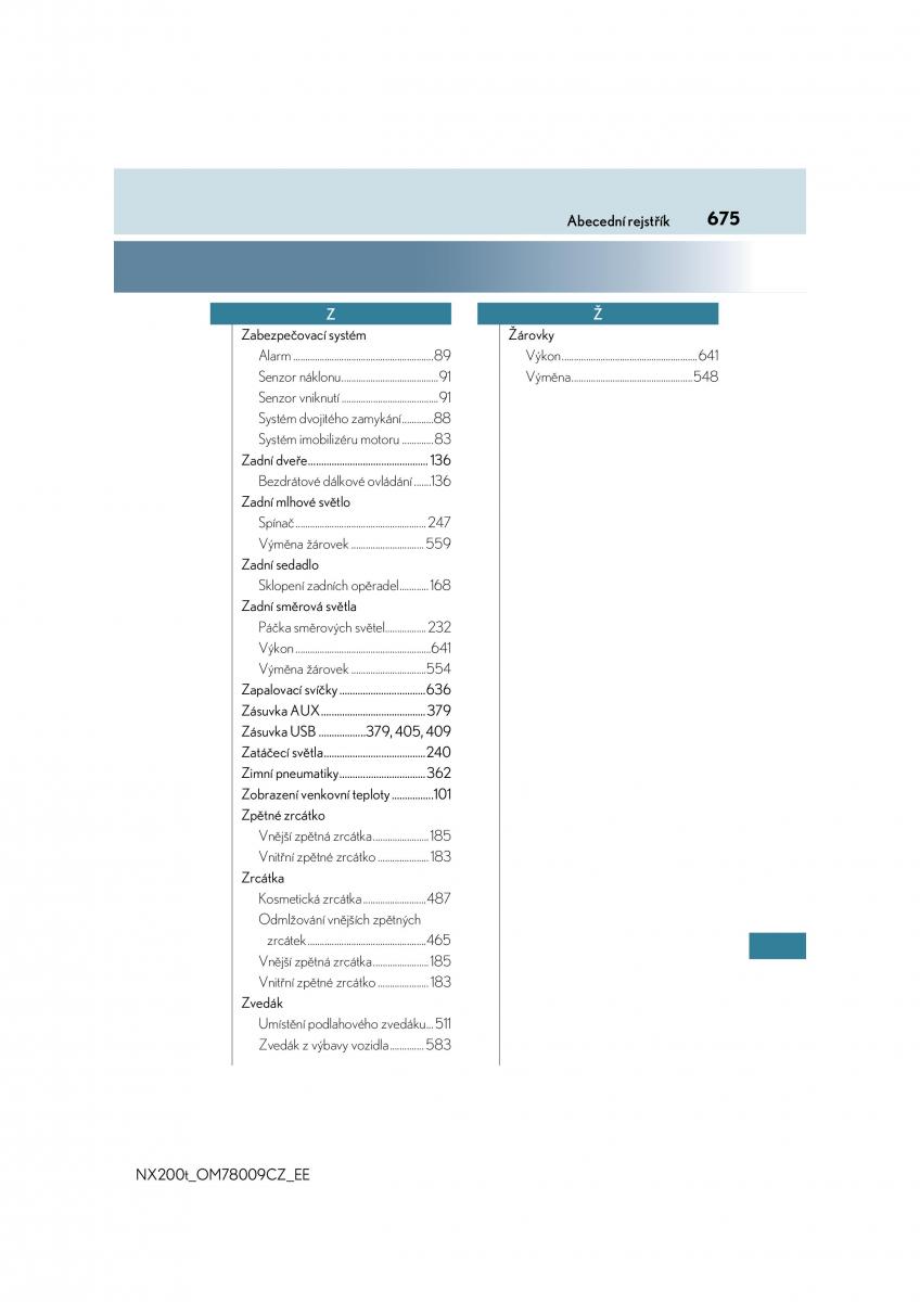 Lexus NX navod k obsludze / page 675