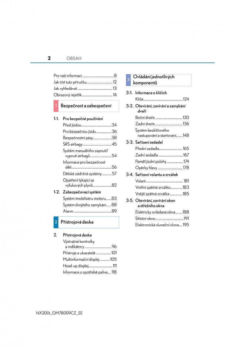 Lexus NX navod k obsludze / page 2