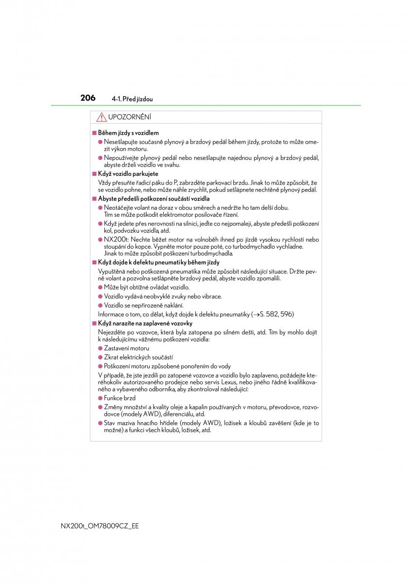 Lexus NX navod k obsludze / page 206