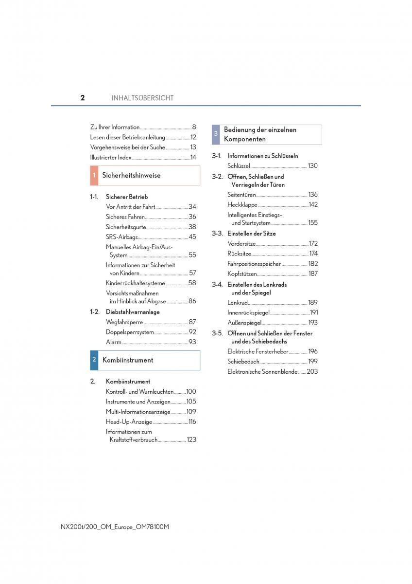 Lexus NX Handbuch / page 2