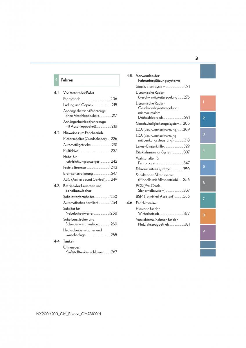 Lexus NX Handbuch / page 3