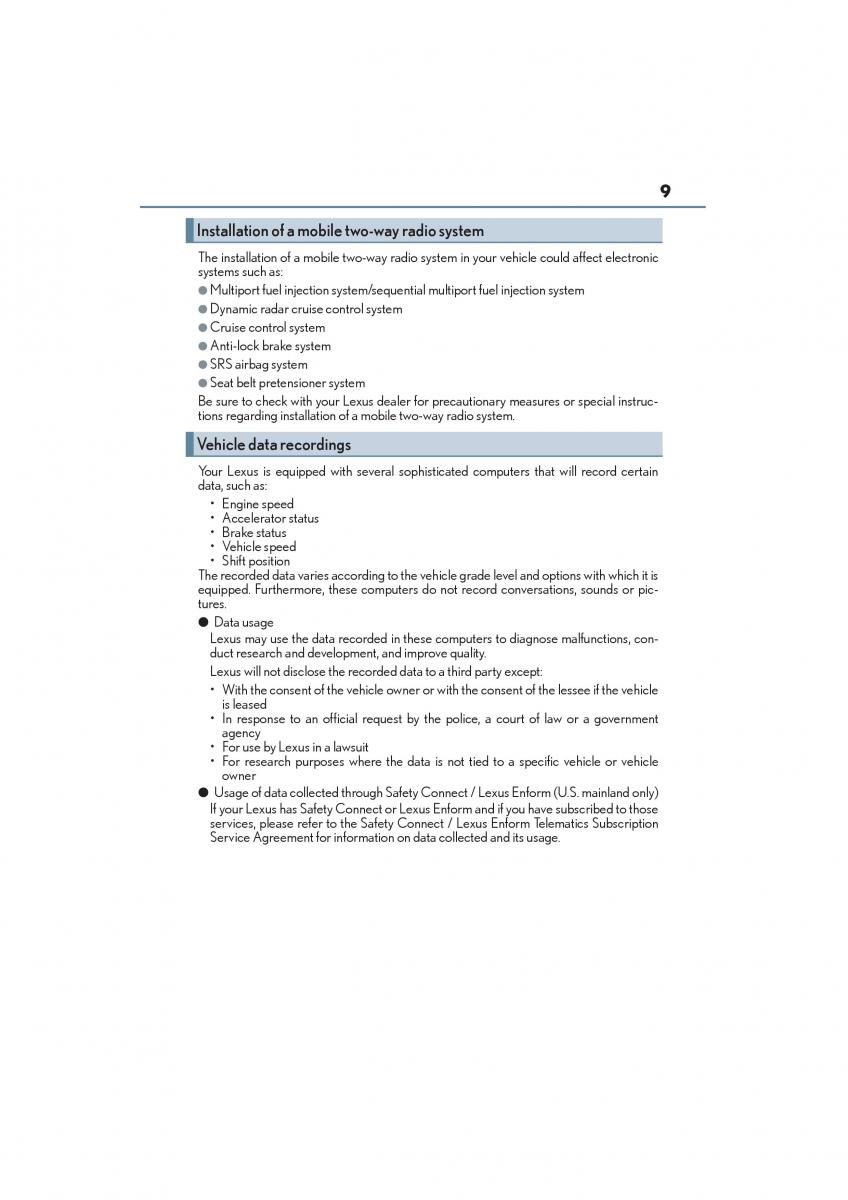 Lexus NX owners manual / page 11