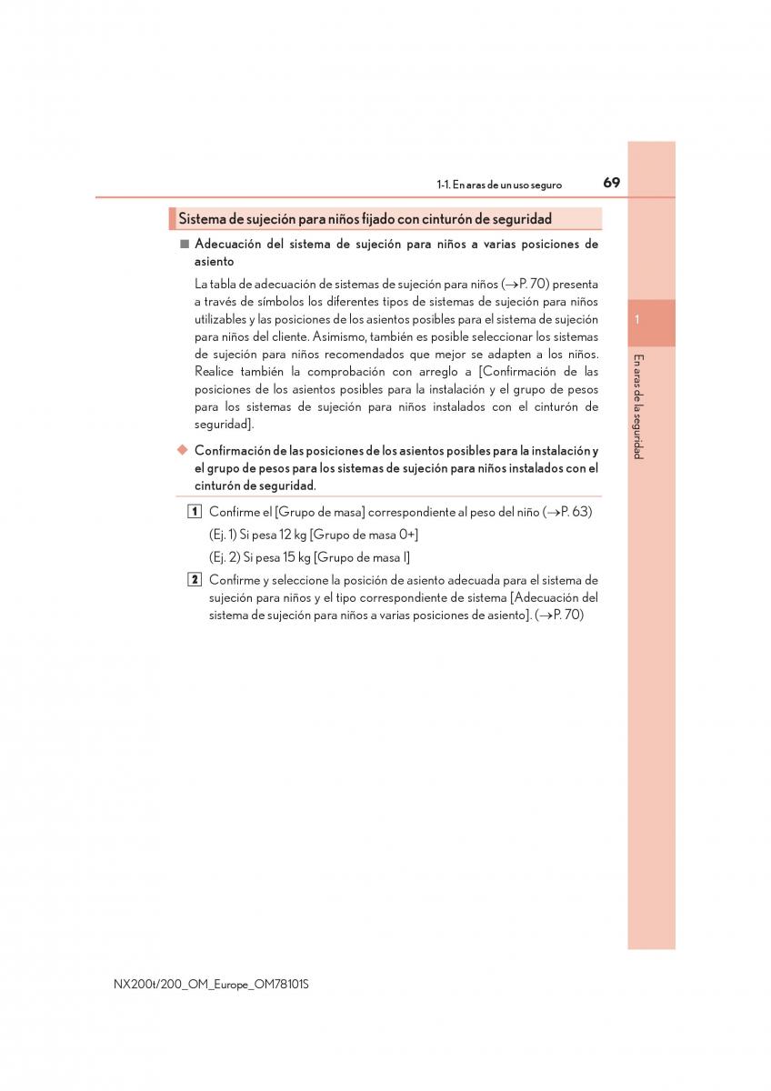 Lexus NX manual del propietario / page 69