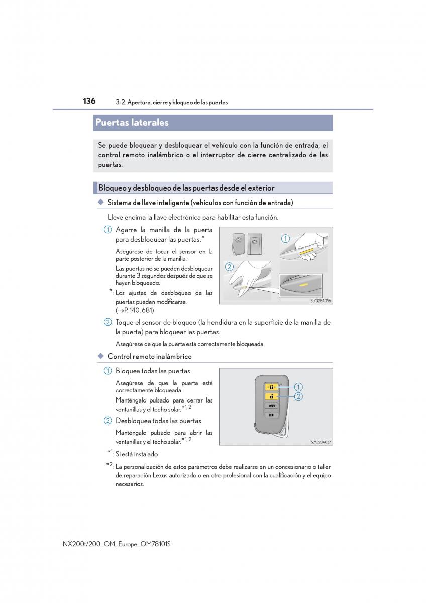 Lexus NX manual del propietario / page 136