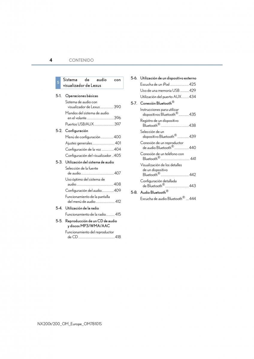 Lexus NX manual del propietario / page 4