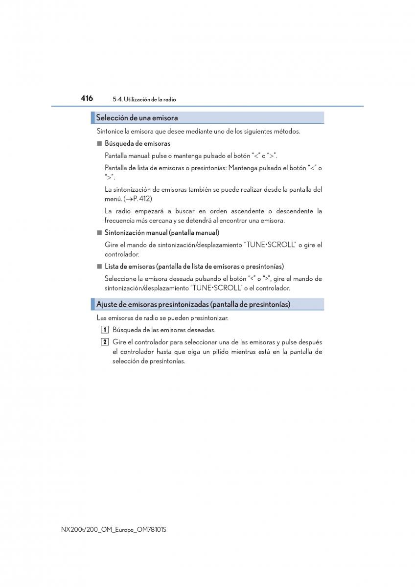 Lexus NX manual del propietario / page 416