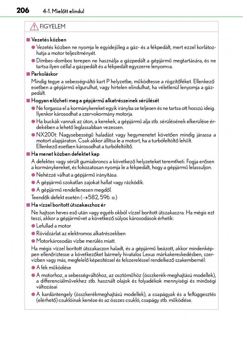 Lexus NX Kezelesi utmutato / page 206