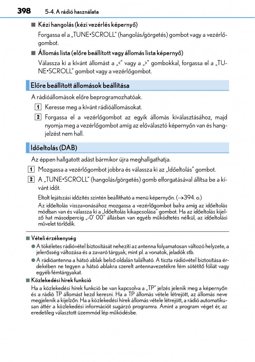 Lexus NX Kezelesi utmutato / page 398
