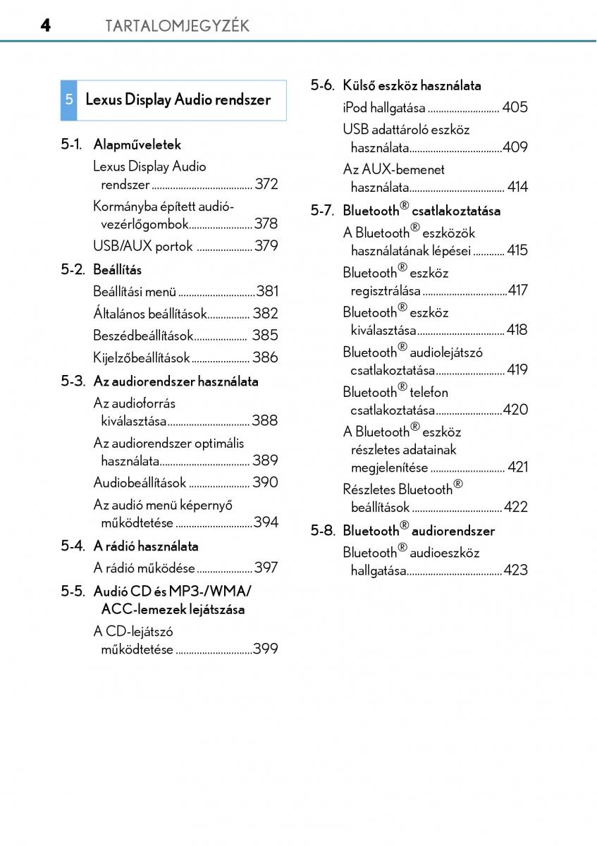 Lexus NX Kezelesi utmutato / page 4