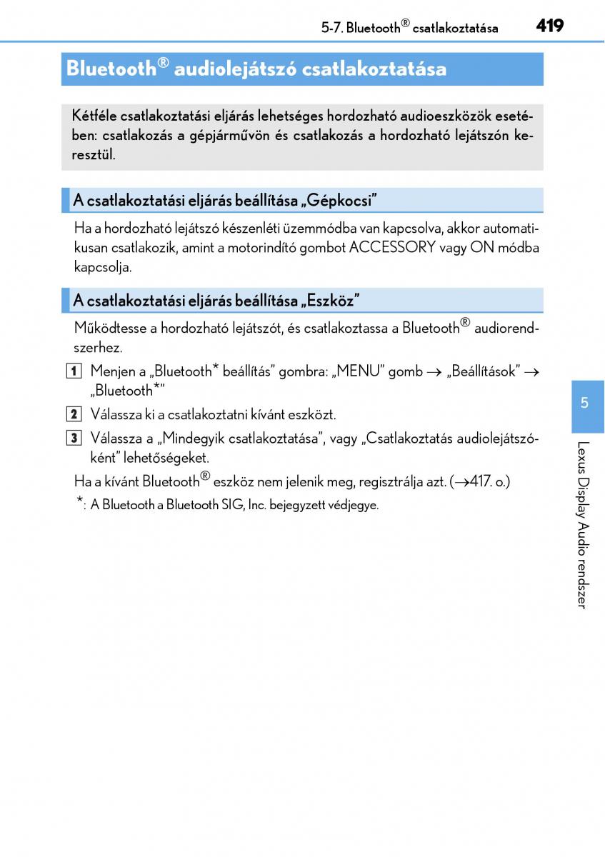 Lexus NX Kezelesi utmutato / page 419