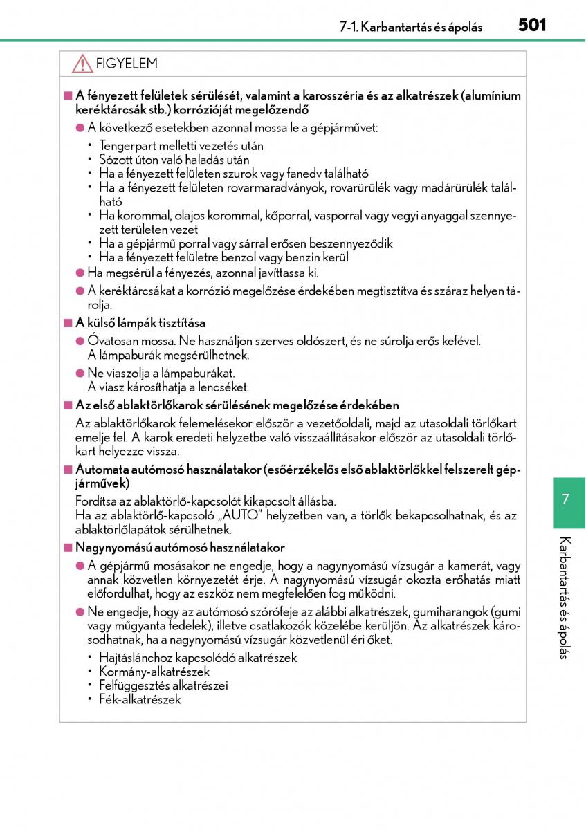 Lexus NX Kezelesi utmutato / page 501