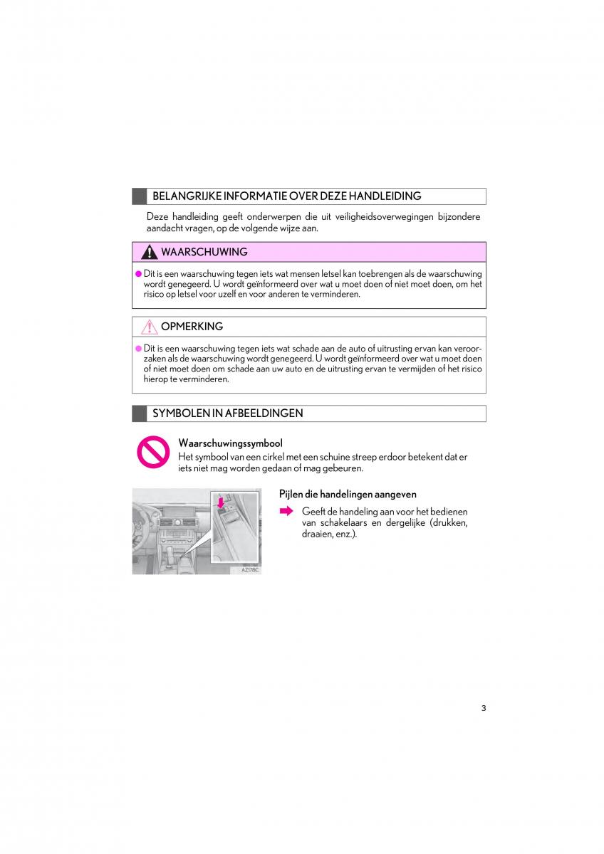 Lexus IS300h III 3 handleiding / page 3