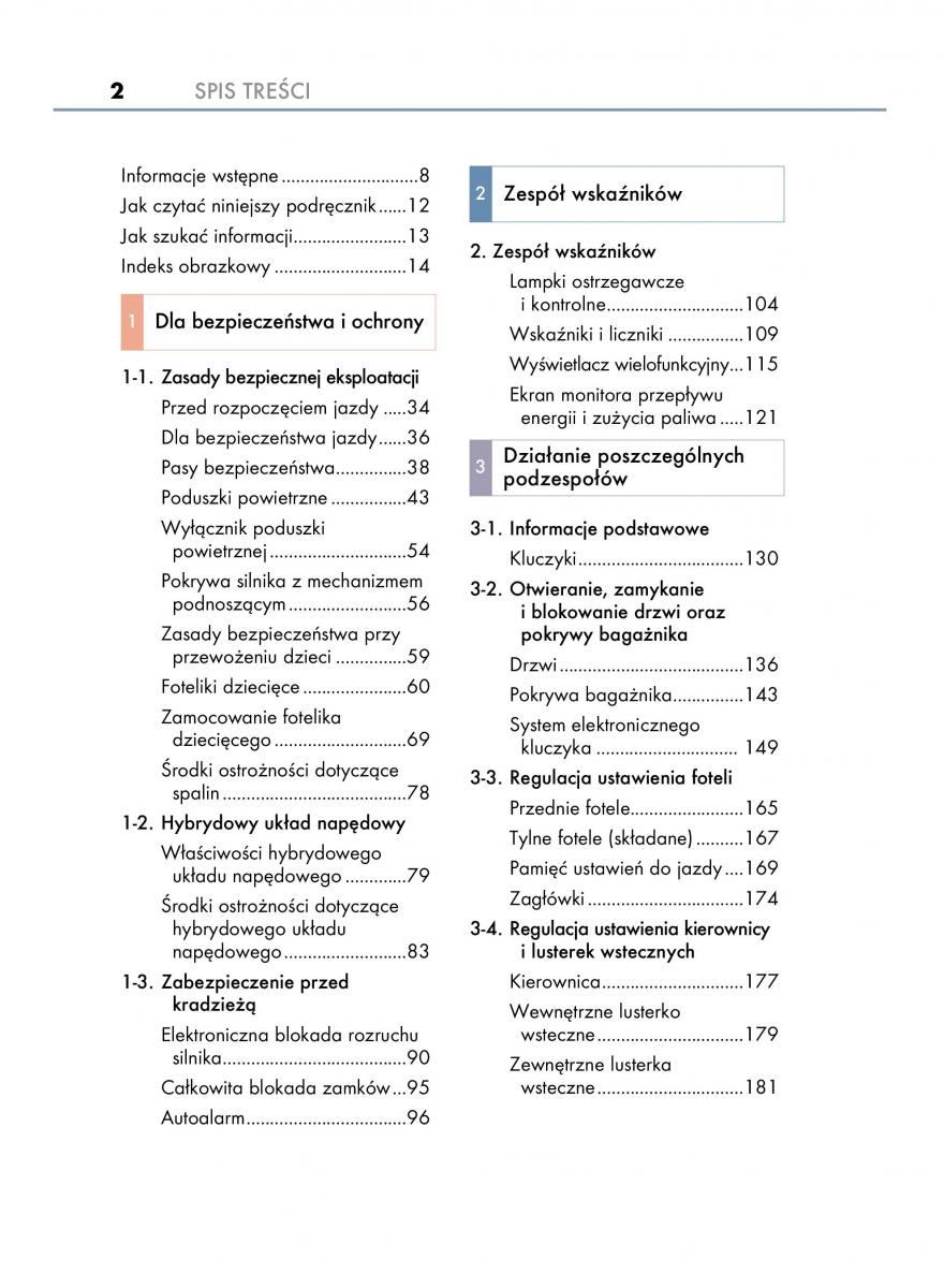 Lexus IS300h III 3 instrukcja obslugi / page 2