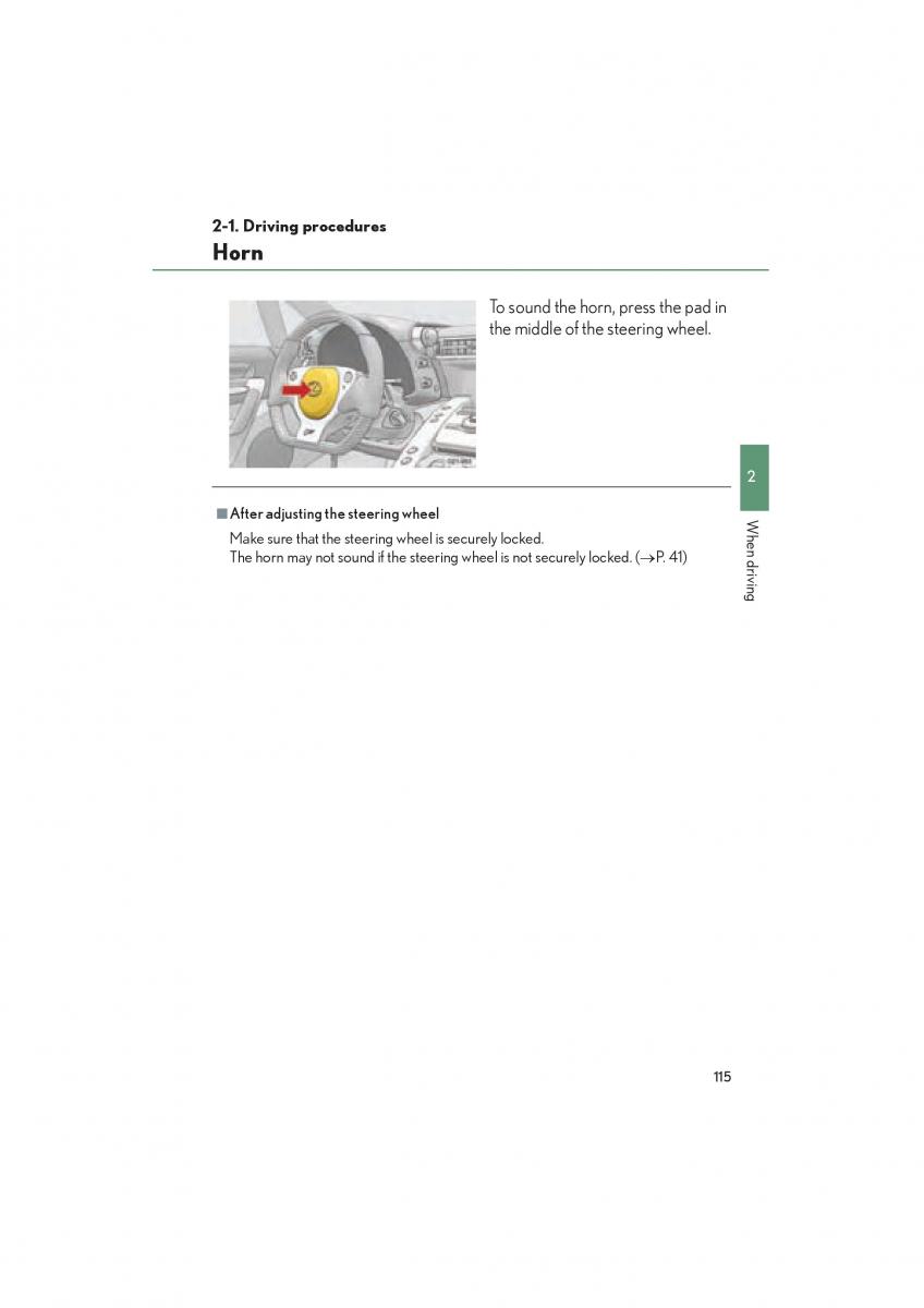 Lexus LFA owners manual / page 119