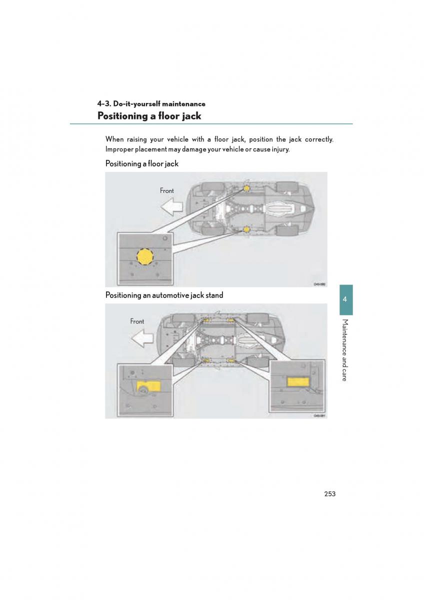 Lexus LFA owners manual / page 257