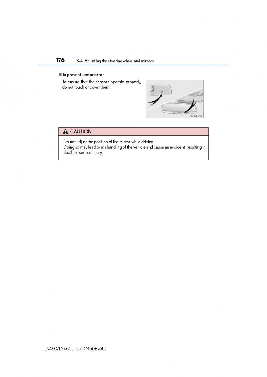 Lexus LS460 IV 4 owners manual / page 176