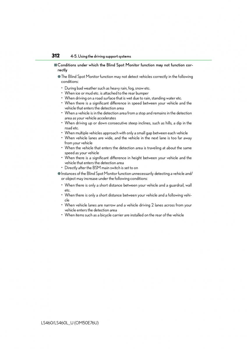 Lexus LS460 IV 4 owners manual / page 312