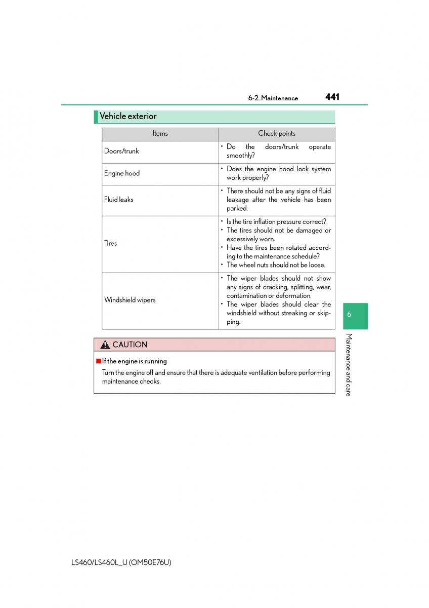 Lexus LS460 IV 4 owners manual / page 441