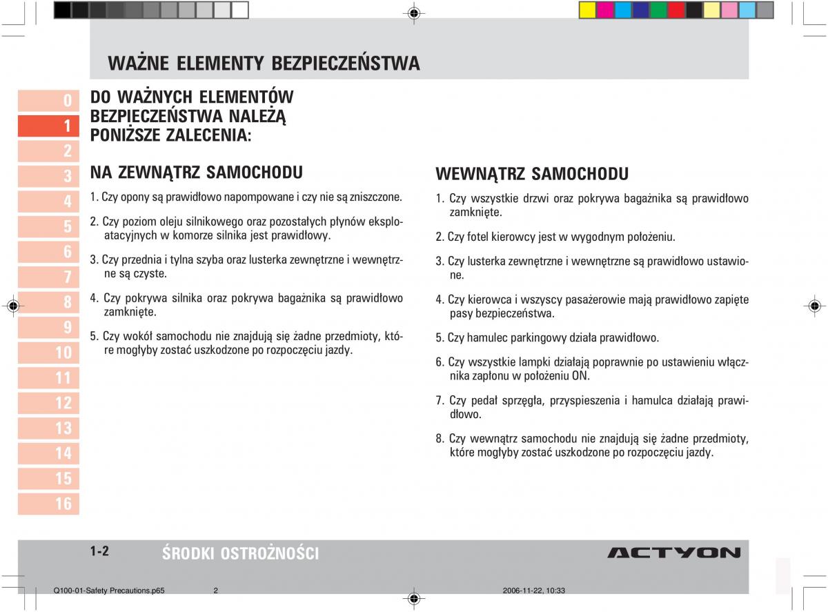 manual  SsangYong Actyon instrukcja / page 14