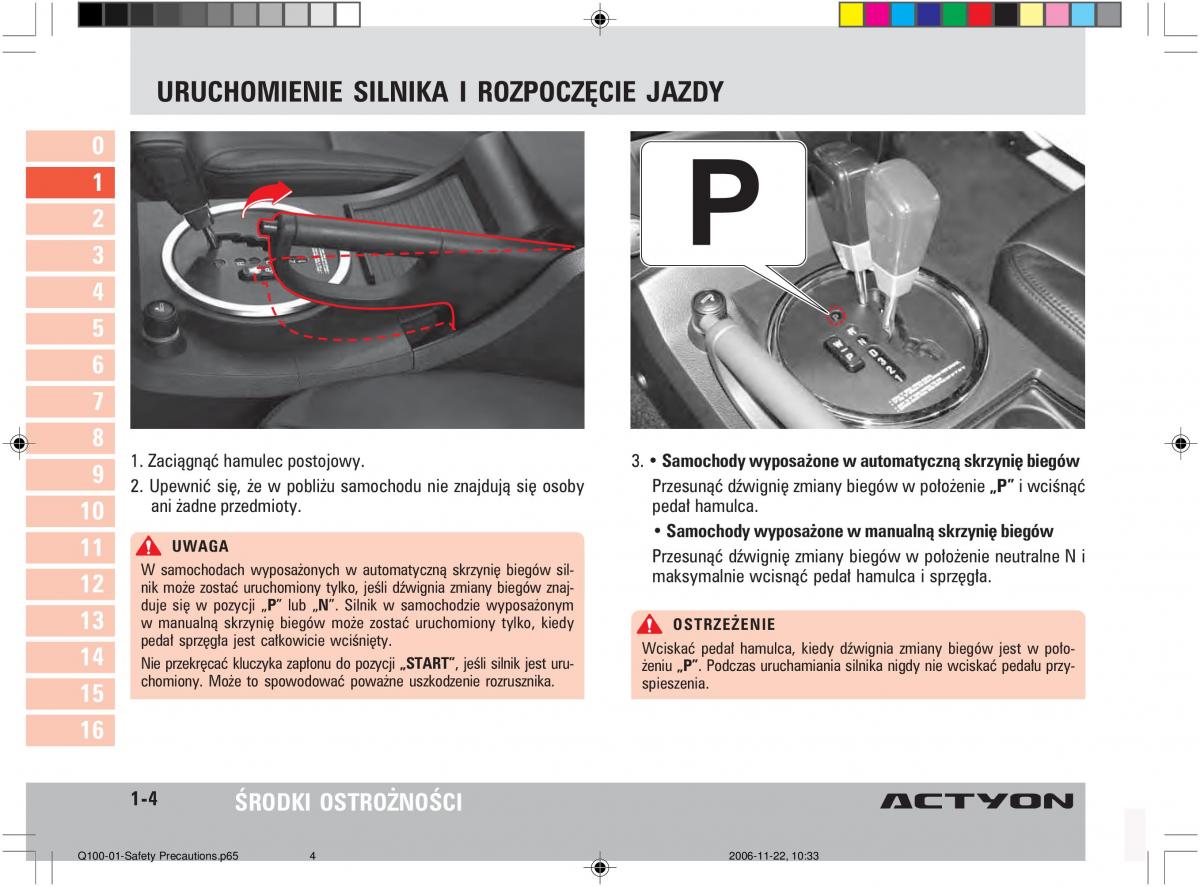 SsangYong Actyon instrukcja obslugi / page 16