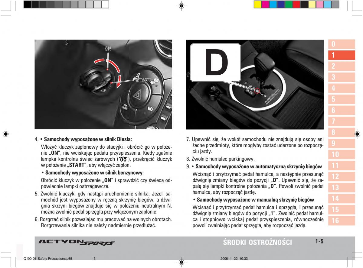 manual  SsangYong Actyon instrukcja / page 17