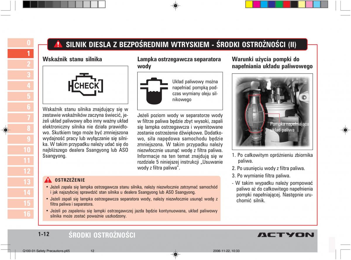 SsangYong Actyon instrukcja obslugi / page 24