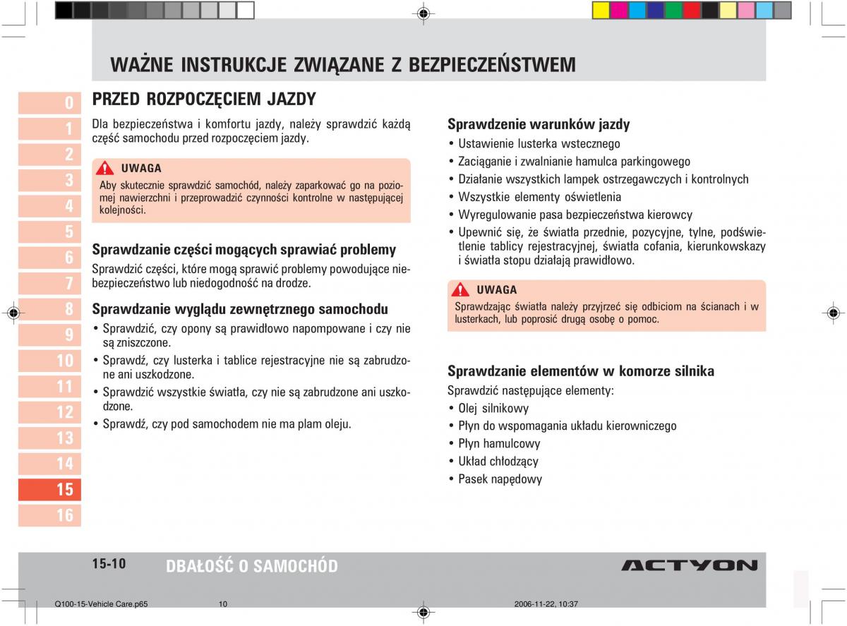 SsangYong Actyon instrukcja obslugi / page 289