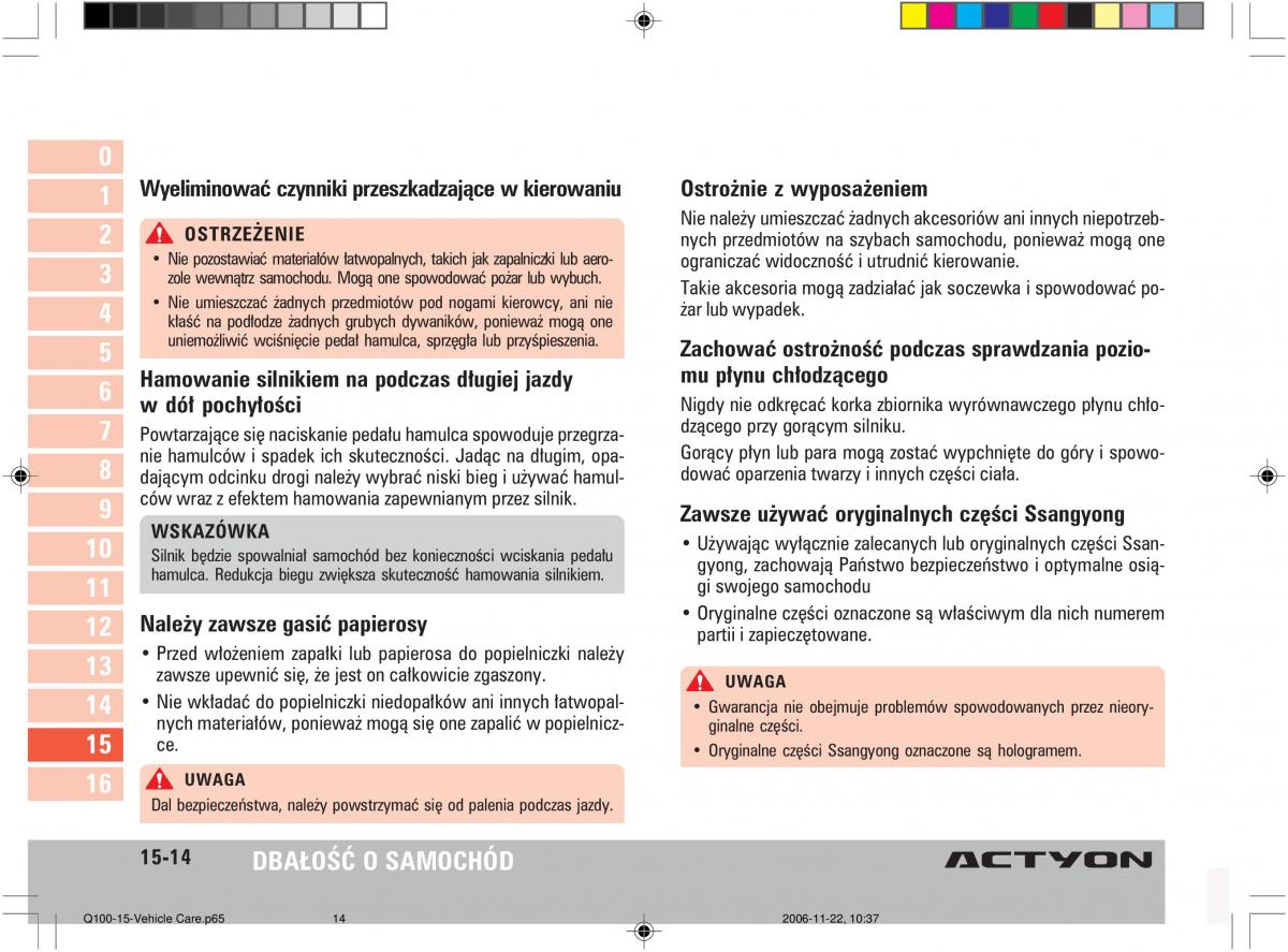 SsangYong Actyon instrukcja obslugi / page 293