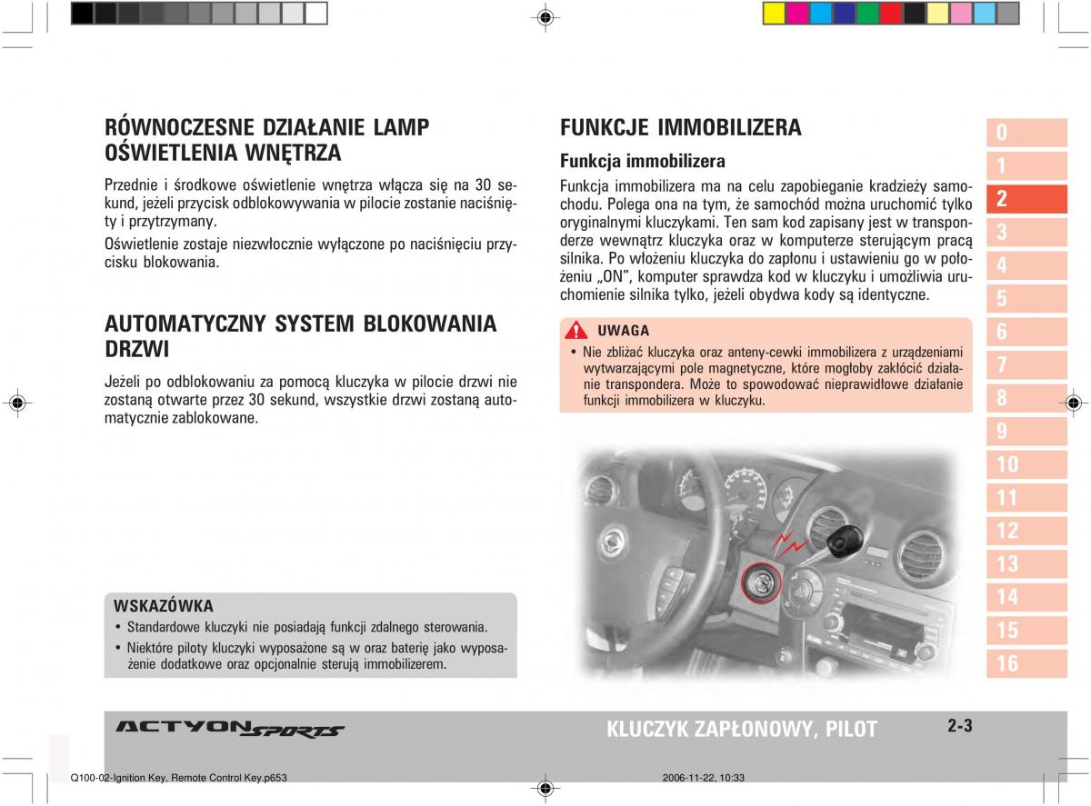 SsangYong Actyon instrukcja obslugi / page 30