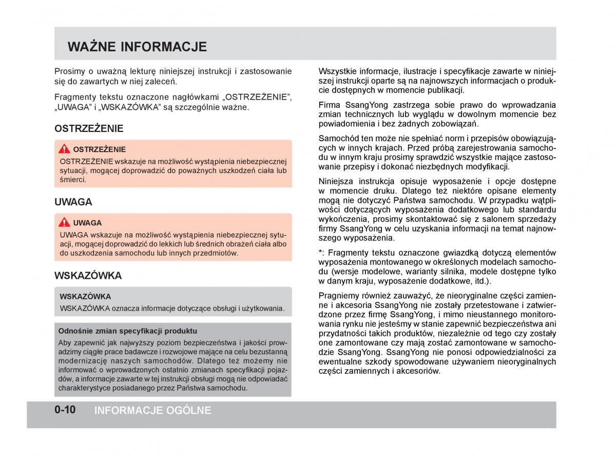 manual  SsangYong Korando III 3 instrukcja / page 15