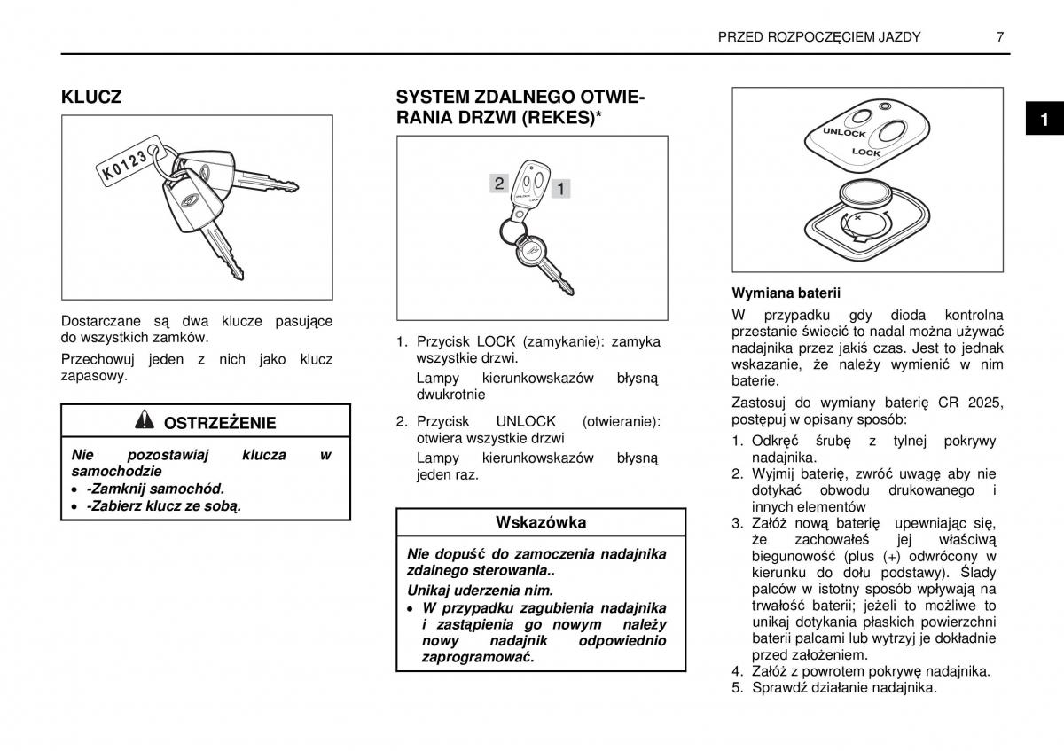 manual  SsangYong Rexton I 1 instrukcja / page 7