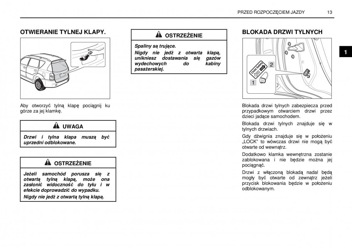 manual  SsangYong Rexton I 1 instrukcja / page 13