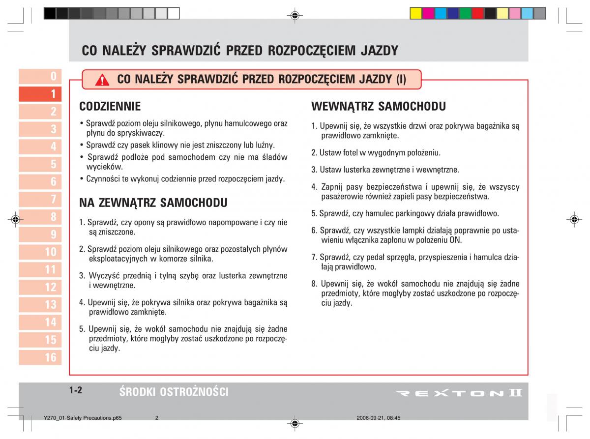 manual  SsangYong Rexton II 2 instrukcja / page 14