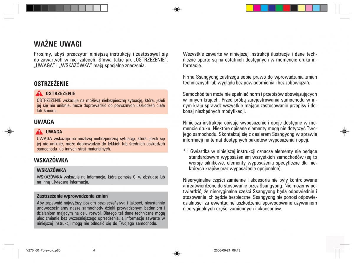 manual  SsangYong Rexton II 2 instrukcja / page 3