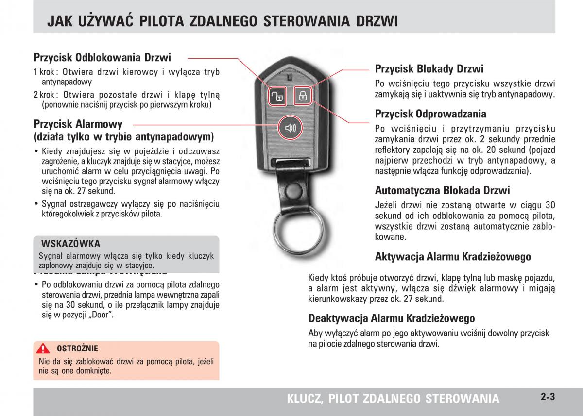 SsangYong Rodius instrukcja obslugi / page 19