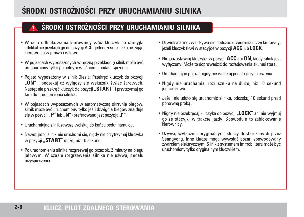 SsangYong Rodius instrukcja obslugi / page 22