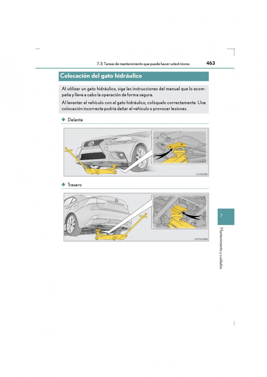 Lexus IS300h III 3 manual del propietario / page 463