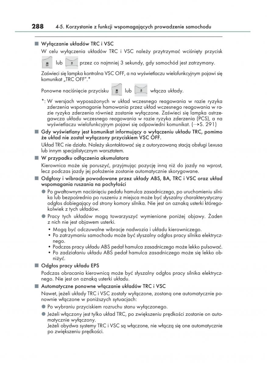Lexus IS200t III 3 instrukcja obslugi / page 288